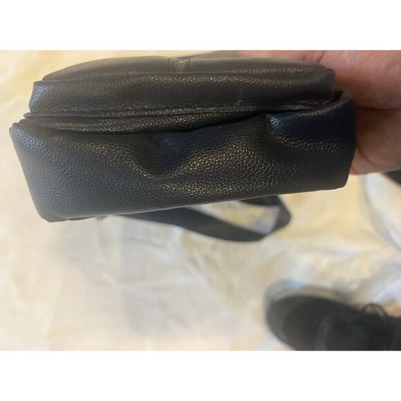 West End Black Faux Leather Crossbody Sling Bag Backpack with Adjustable Strap - Picture 4 of 6